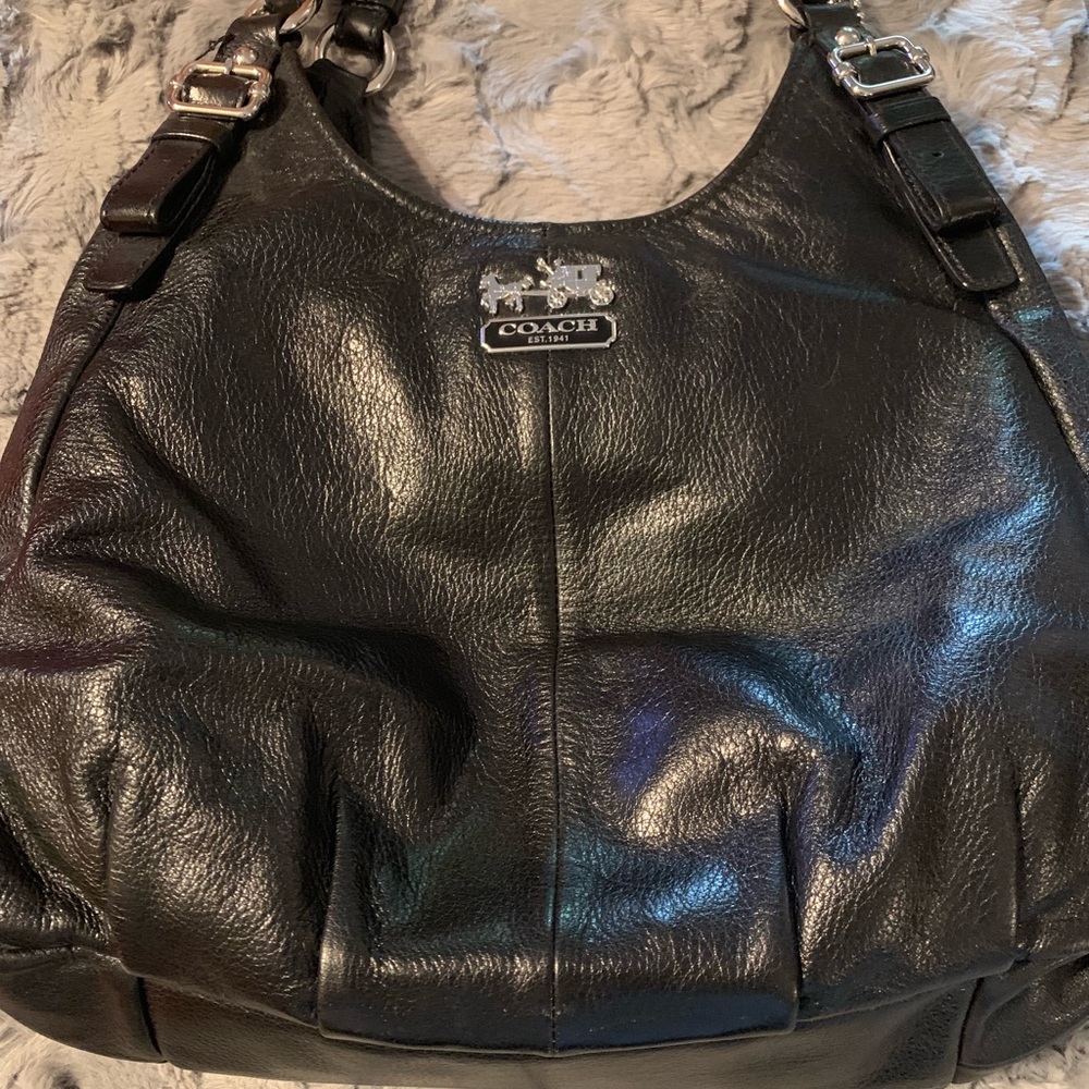 COACH Black Leather Hobo purse